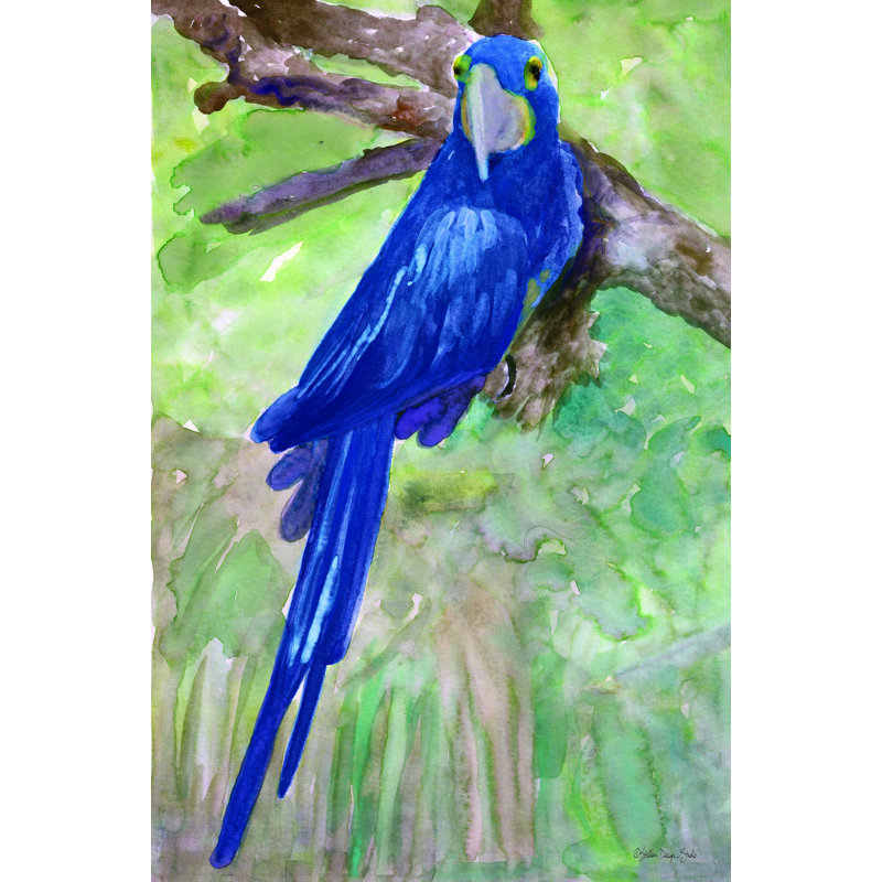 «Blue Parrot» par Stellar Design Studio - impression, H 18 po x l 12 po, Toile tendue