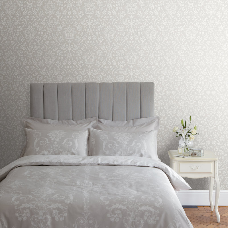 Laura Ashley Annecy Paintable Wallpaper Roll, Dove Gray