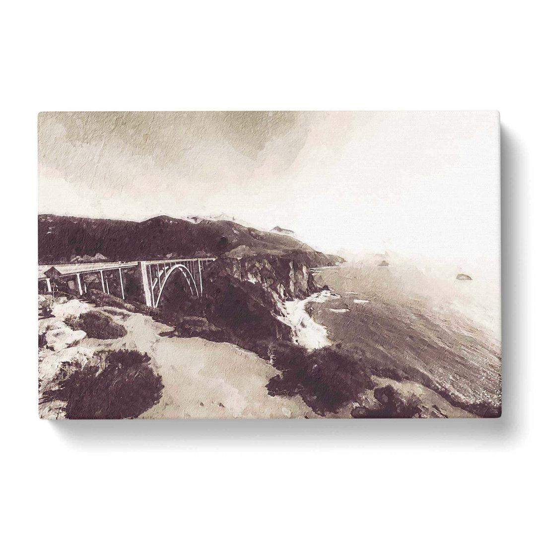 The Bixby Creek Bridge in California - Wrapped Canvas