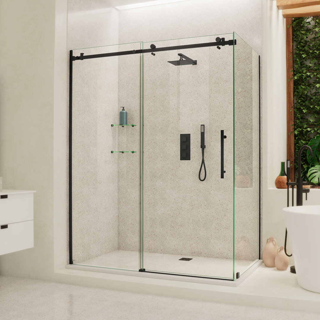Enigma Air 60.38" W x 34.75" D x  76" H Frameless Rectangle Walk In Shower Enclosure DreamLine 