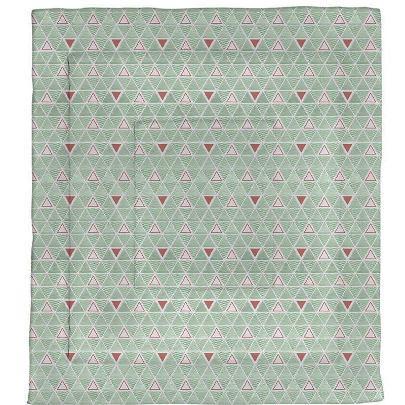 Édredon en microfibre réversible Patricia Geoffrey, Édredon simple TG, Vert/rouge