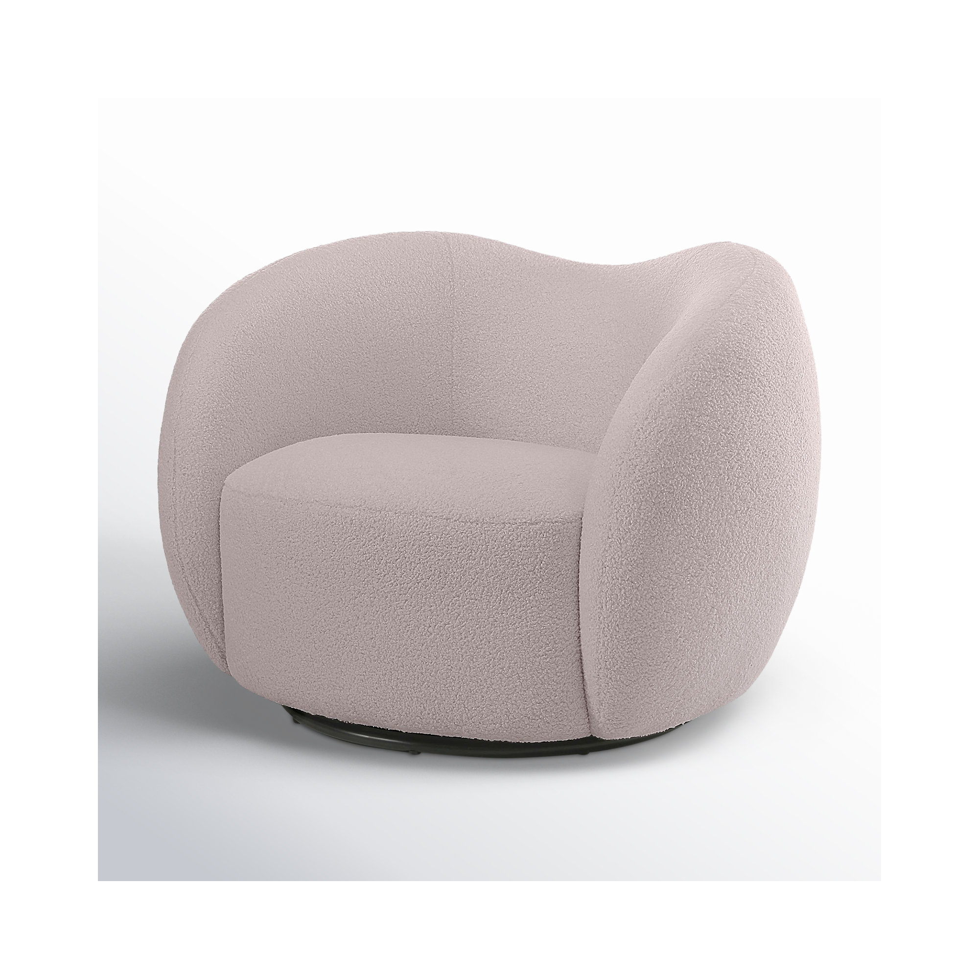 Upholstered Barrel Chair, Pink Wool