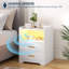 2 Drawer Bedside Table with Charging Station and Human Sensor Light-1263879216