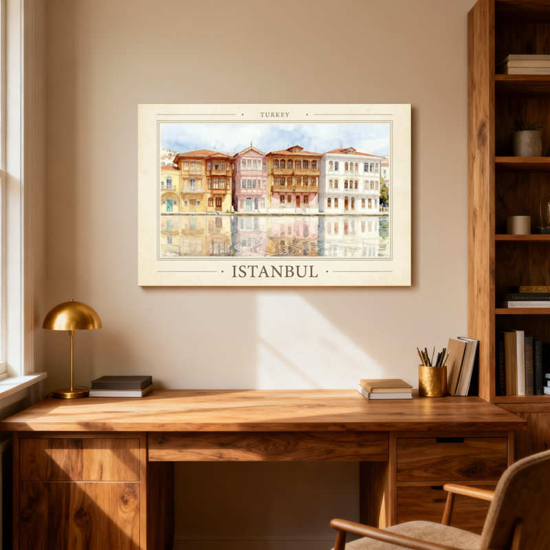 «Scenic & Cityscapes», reproduction d'art à l'aquarelle de Turquie, H 20 po x l 30 po