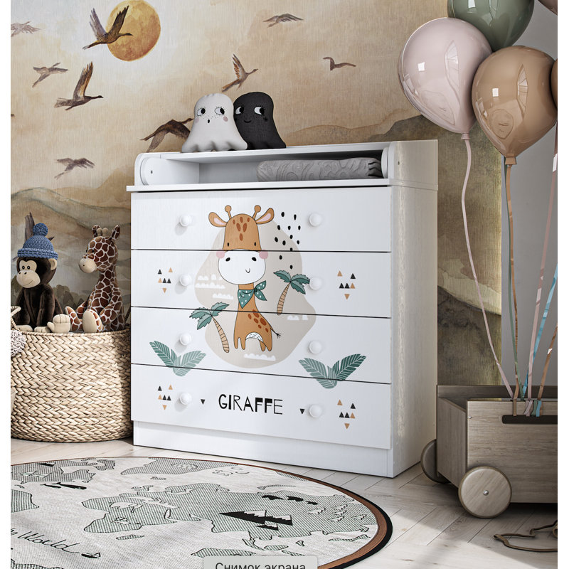 Changing dresser Model 800, white, Giraffe