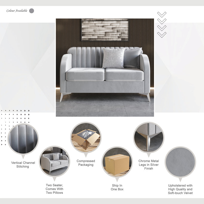 Cheribin 52.4'' Velvet Loveseat