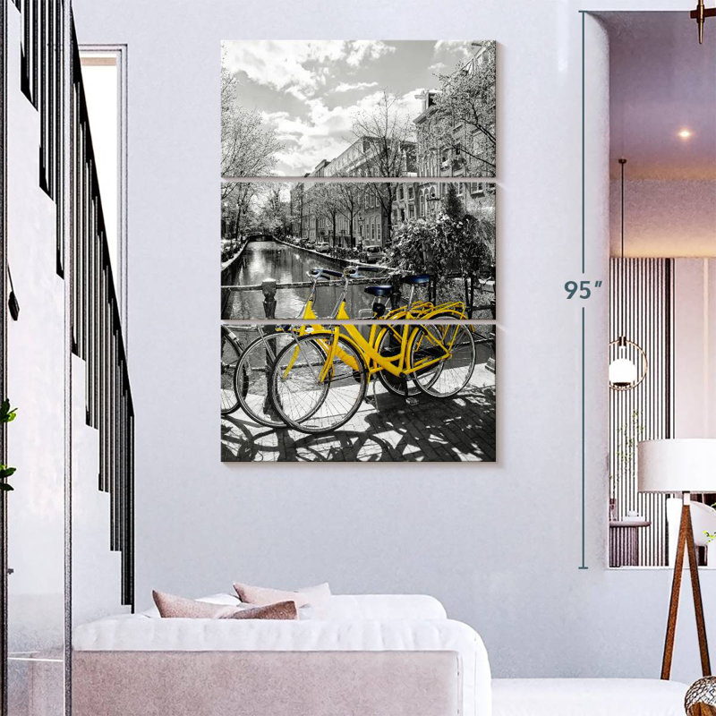 Mehar Yellow Bikes Pop, 74" H x 48" W