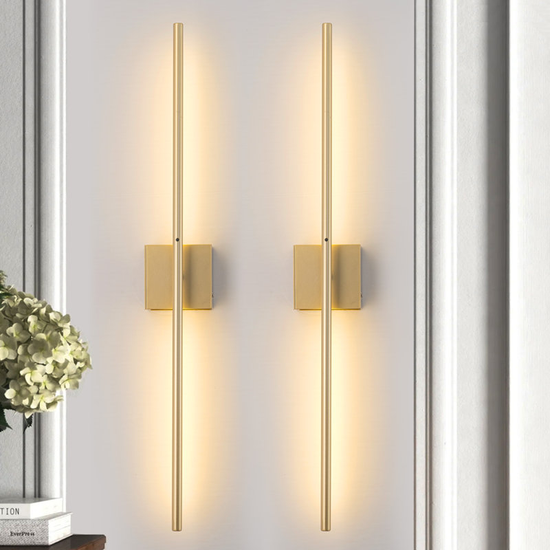 Dimmable Adjustable Color Temperature Chargeable Rotatable Led Wall Lamp With Touch And Remote Control, Gold