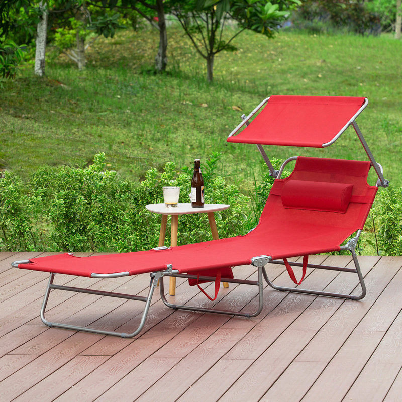 Adeeva 195cm Long Single Chaise, Red