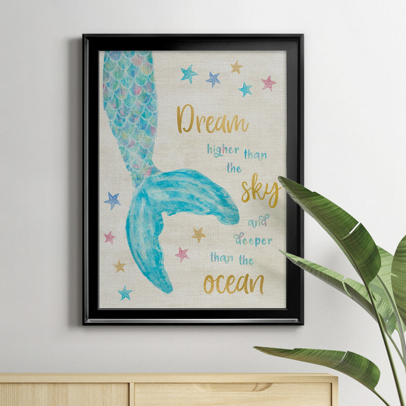 «Mermaid Dream», art textuel sur toile, Noir, H 18,5 po x l 24,5 po x P 1,5 po