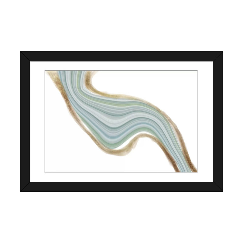 « evolution cerulean iridescence », impression sur toile tendue, Papier d'art encadré noir, Blanc, H 16 po x l 24 po x P 1 po