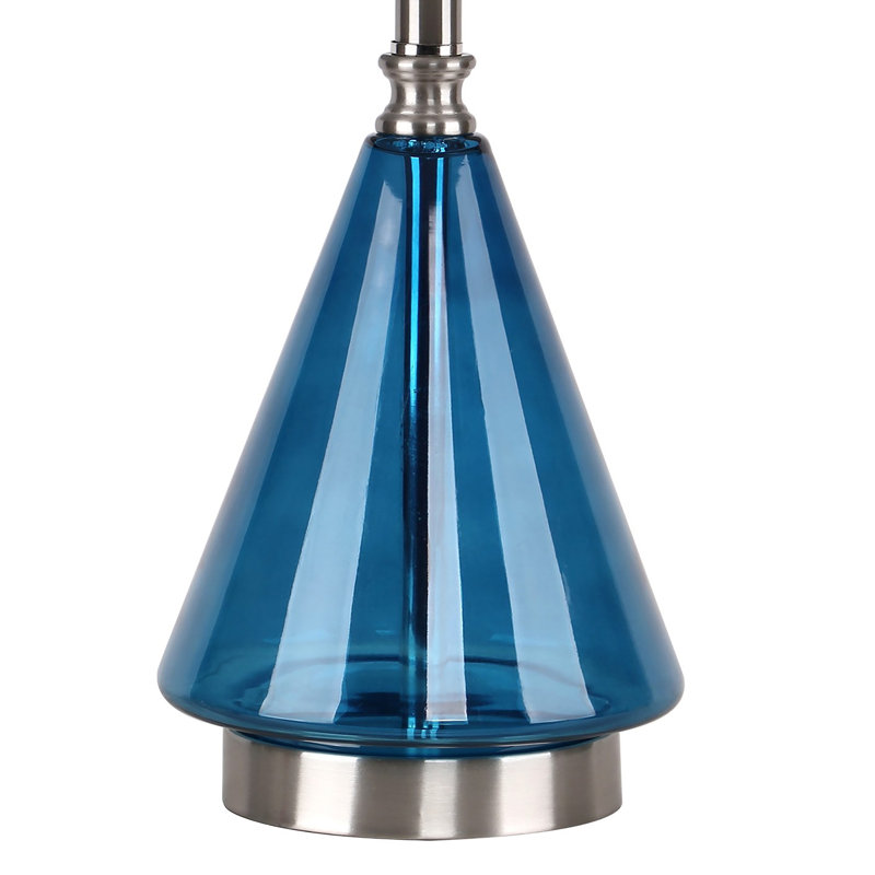 Ensemble de lampe de table Prestonne, Bleu / nickel brossé