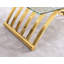 Table basse rectangulaire moderne en acier inoxydable, table basse en verre trempé Water Ripple, table centrale, pour le bureau à domicile, assemblage facile