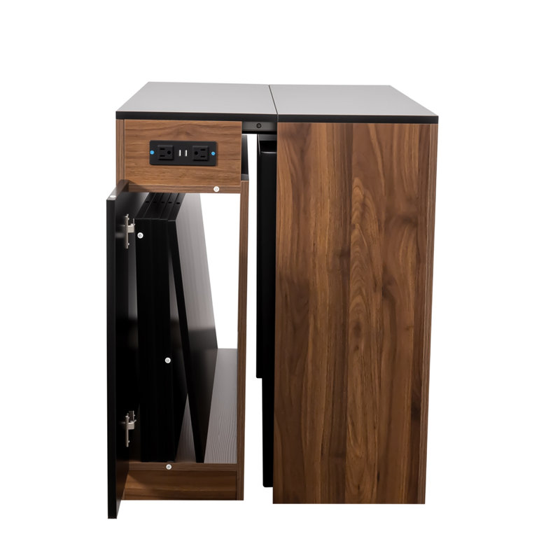 Table de salle à manger extensible moderne multifonctionnelle avec prise de courant, table extensible peu encombrante avec rangement pour fêtes, mariages, réunions et célébrations
