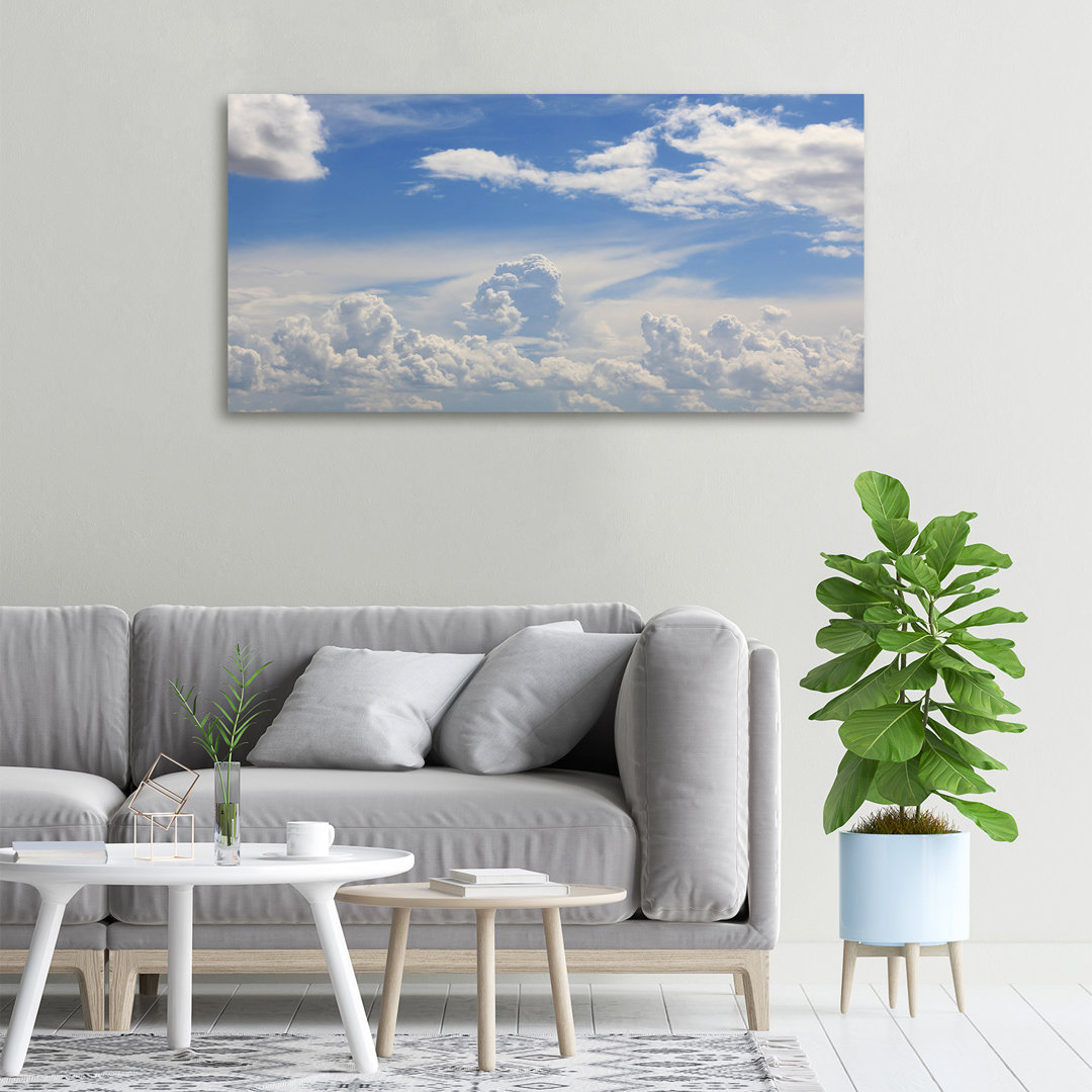 Leinwanddruck - Wandkunst - Drucke auf Leinwand - 100X50 Bildmotiv: Wolken am Himmel