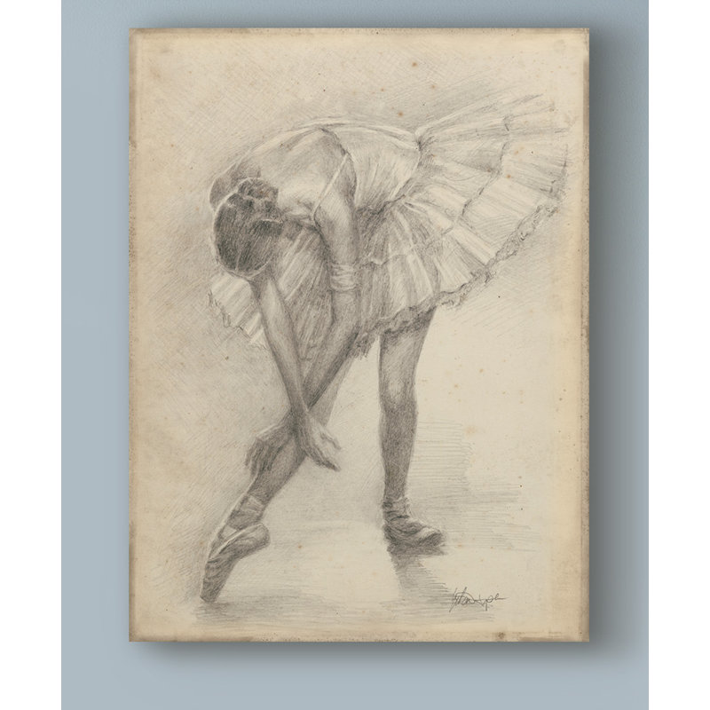 «Antique Ballerina Study II», reproduction d'art sur toile tendue, H 24 po x l 18 po x P 2 po