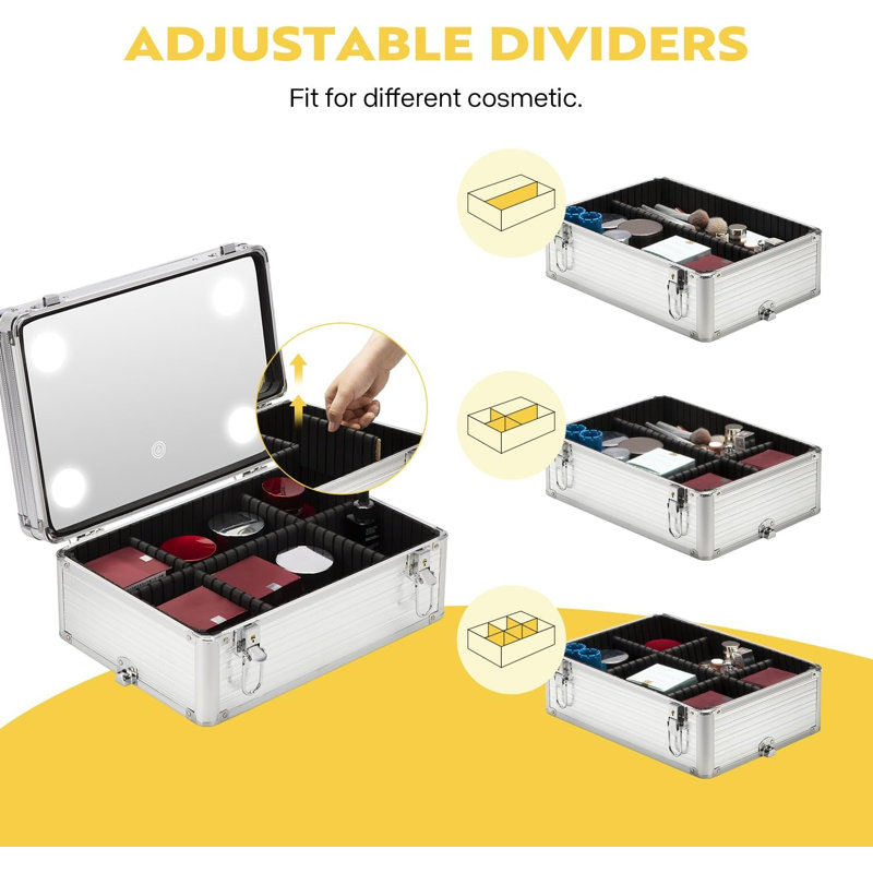 Organisateur de maquillage Mikali, Argenté