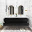 Meuble-lavabo double avec plateau en résine 72,13 po Charnee