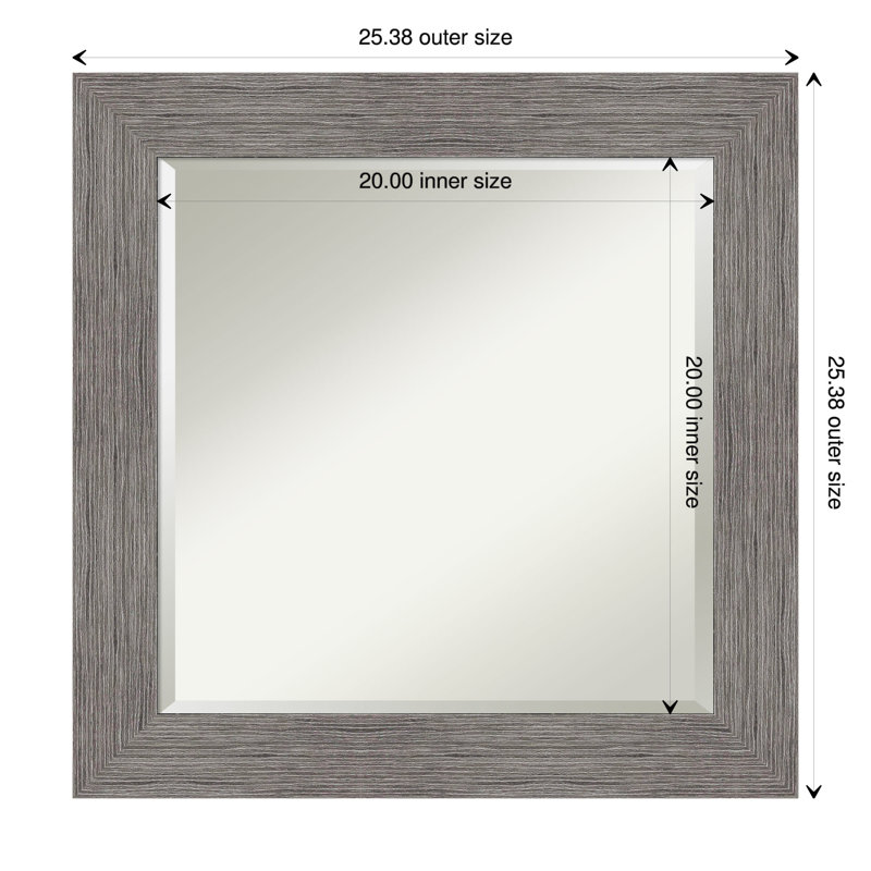Miroir d'appoint mural Juneann, 25,5 po x 25,5 po