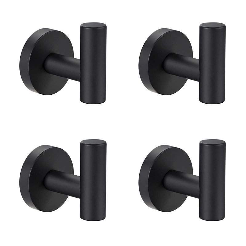 Mauceri Metal Drill / Screw Wall Mounted Hook, Matte Black