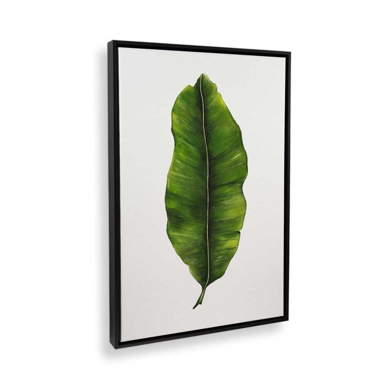 Reproduction d'art «Emerald Leaf Study» par Dollybirds, H 19,25 po x l 13,25 po, Toile avec cadre noir satiné