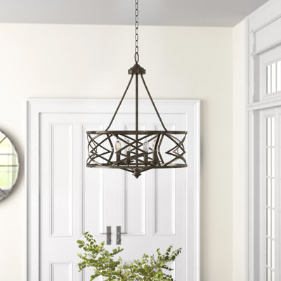 Lustre tambour à 4 lumières Fager