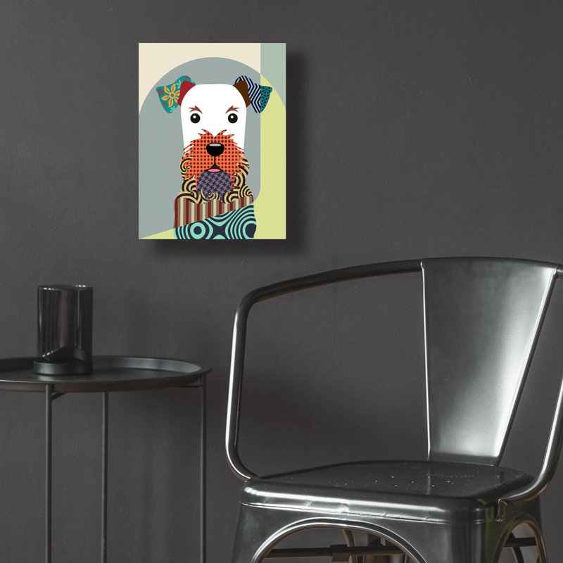 «Airedale Terrier Dog» par Lanre Adefioyue, H 16 po x l 12 po x P 0,13 po