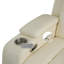 Ensemble de canapé inclinable électrique blanc cassé, canapé modulaire en cuir respirant 3 pièces avec double charge USB, console de rangement et porte-gobelets