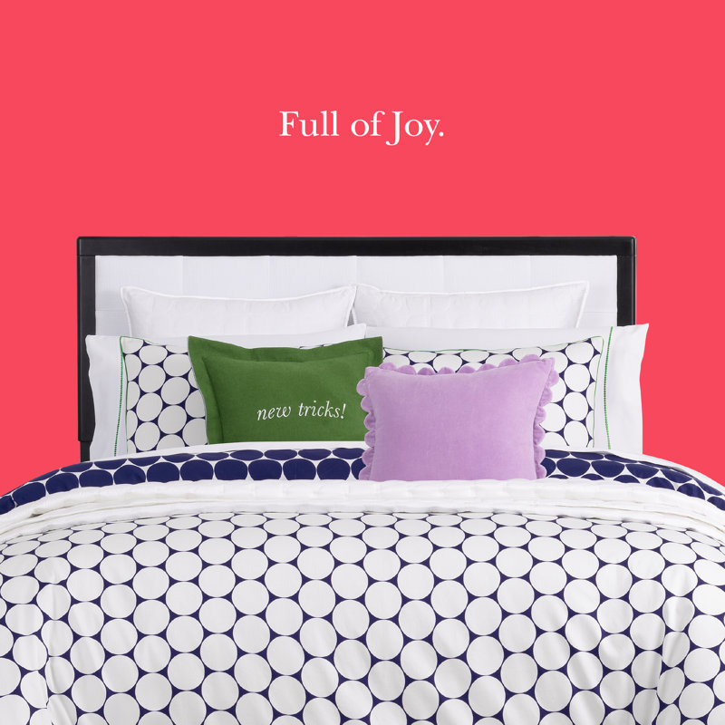 kate spade new york Fall Poppies Twin Comforter Set, 100% Cotton, All Season 2 Piece Reversible Bedding Set, White and Garnet
