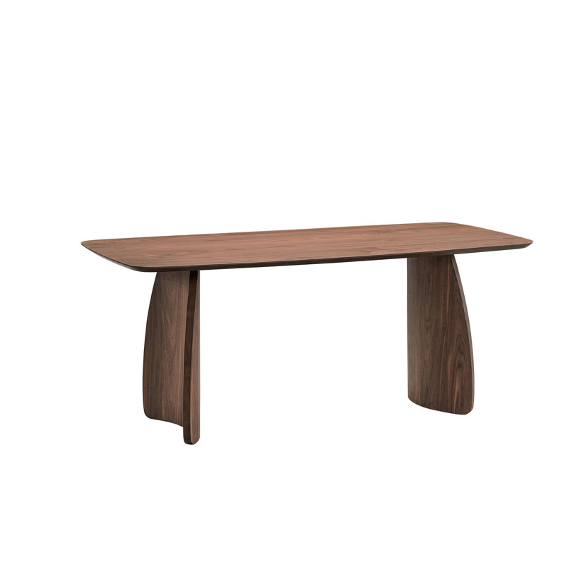 Table de salle à manger élégante en noyer - Plateau de table rectangulaire stable