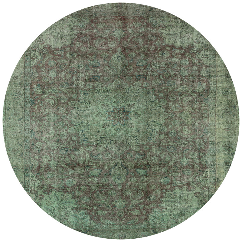 Tapis oriental vert Howze, Rond 7 pi