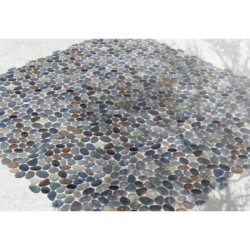 Natural Mix Color Leveled Pebble Mosaic 12" x 12"