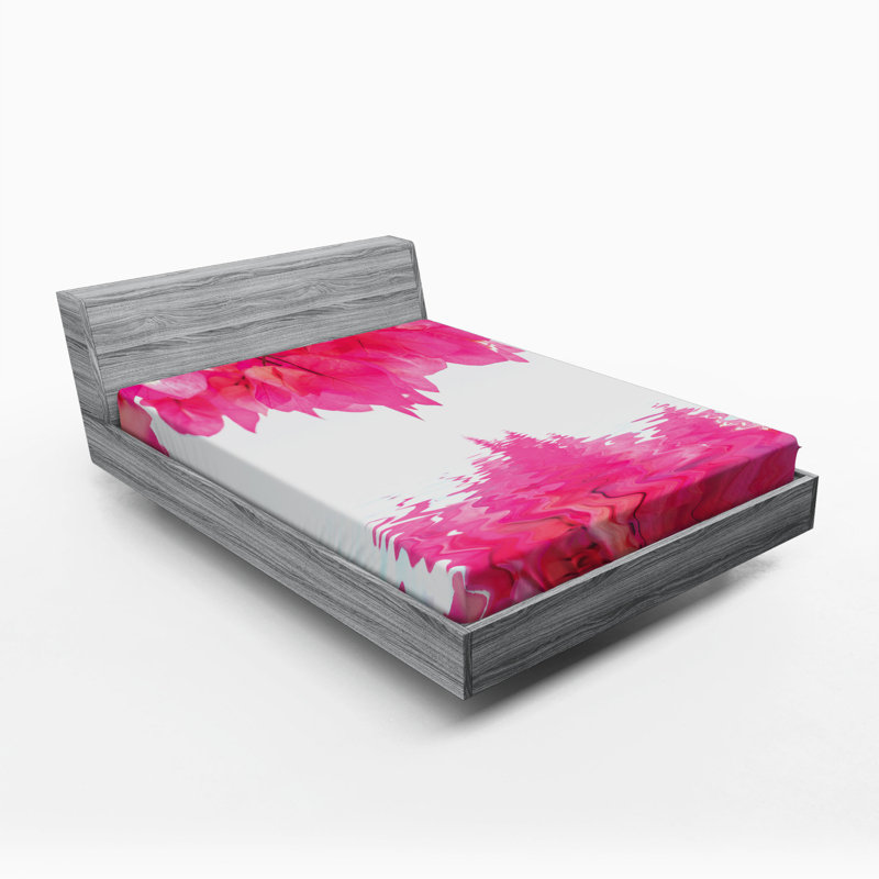 Microfiber Floral Fitted Sheet, Full Fitted Sheet