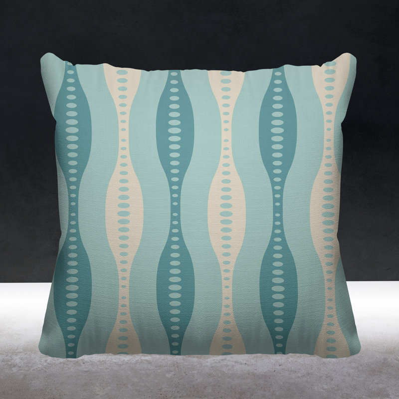 Housse et insert de coussin carré d'extérieur Jasmine, L 15 po x H 15 po, Turquoise