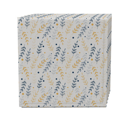 Cotton Twill Floral Square Napkin