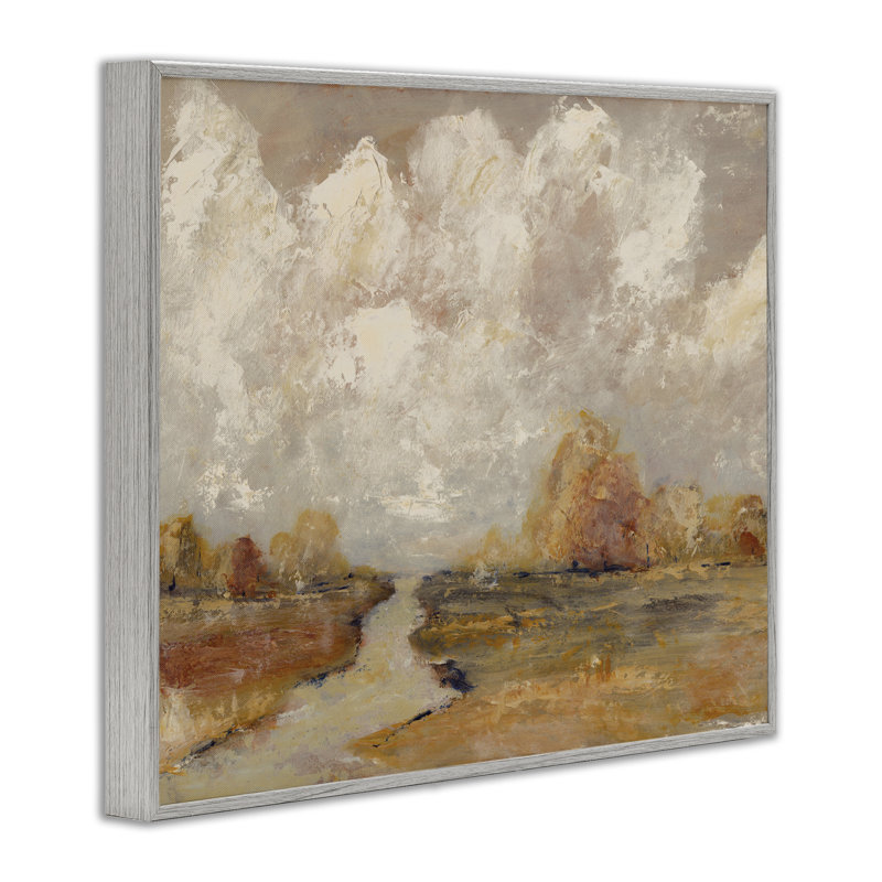 Golden Day Landscape, estampe numérique, design par Amanda Hilburn, H 16 po x l 20 po, Estampe numérique Farmhouse