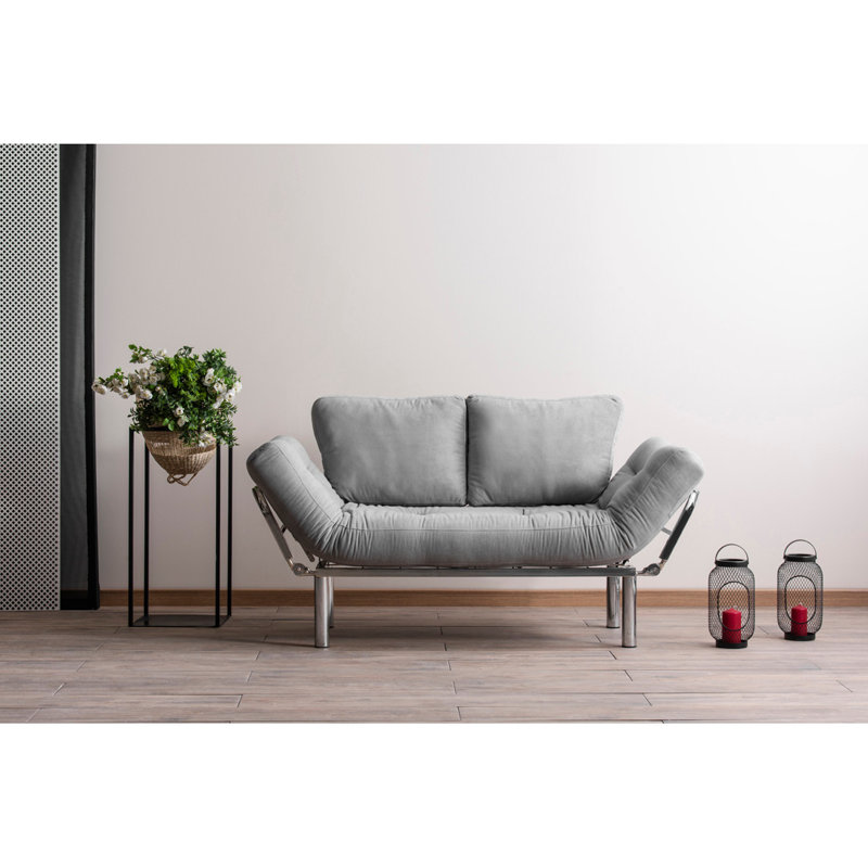 61'' Upholstered Convertible Sofa, Grey