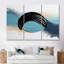 «Shadow Balance Blue and Black - Abstract Modern Waves», ensemble de reproduction d'art mural-1770842507-1770842509