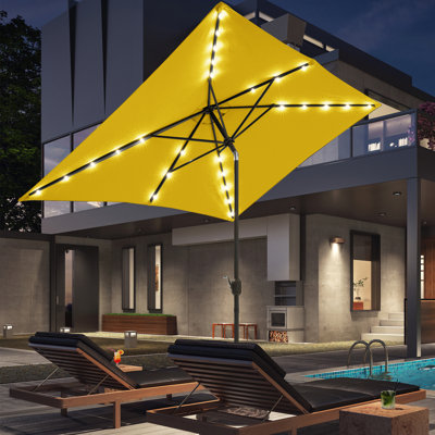Lunsford 10' x 6.5' Rectangular Lighted Market Umbrella