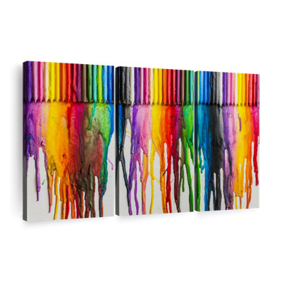 Ensemble de 3 crayons fondants sur toile