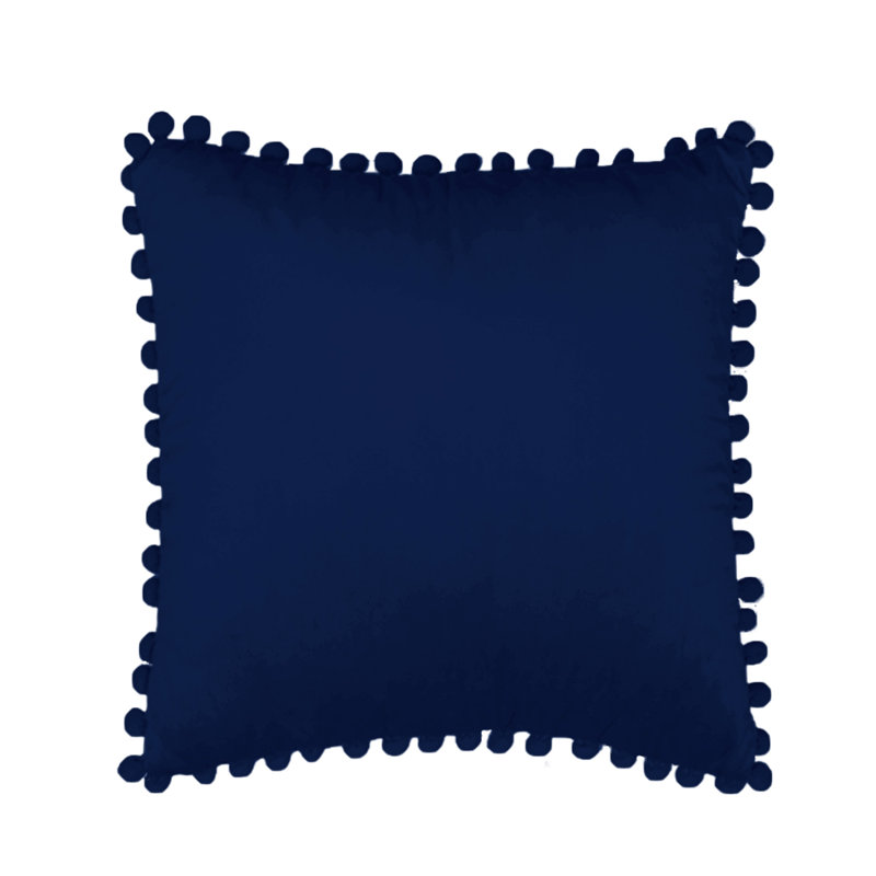 (Couvertures seulement) Ensemble de 2 housses de coussin 2 tailles Pom-Poms, H 20 po x l 20 po, Marine