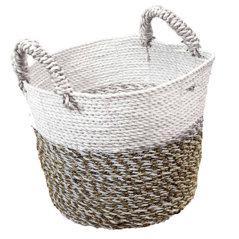 Highland Dunes Seagrass Decorative Basket, 10" H x 10" W x 10" D