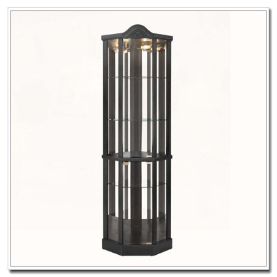 Lighted Glass Display Cabinet Corner