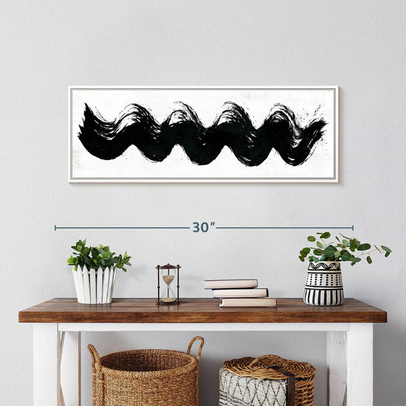 Whitson Waves, 28 po x 10 po, Cadre flottant blanc