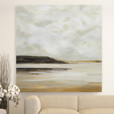 Lika Cloudy Coast I by Victoria Borges - Matted and Framed Under Acrylic Glass, Large Living Room Wall Art