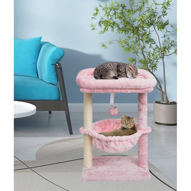 Petit arbre à chat pour chat d'intérieur, tour pour chat avec poteau à griffer