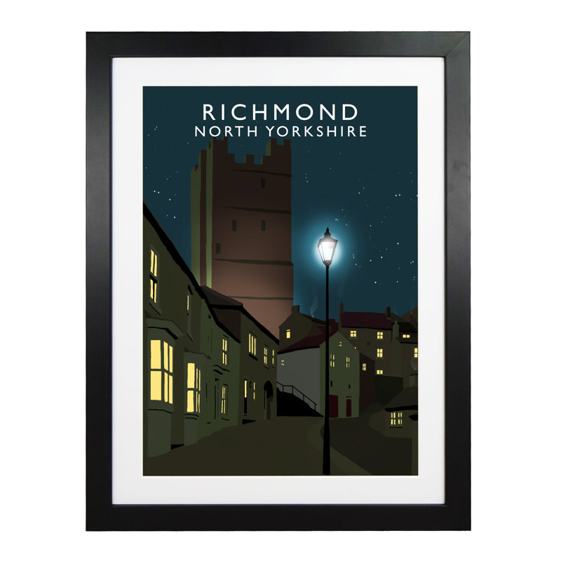 Richmond Night by Richard O'Neil - Print, Black Wood Frame, 43.5 cm H x 33.5 cm W x 2.2 cm D