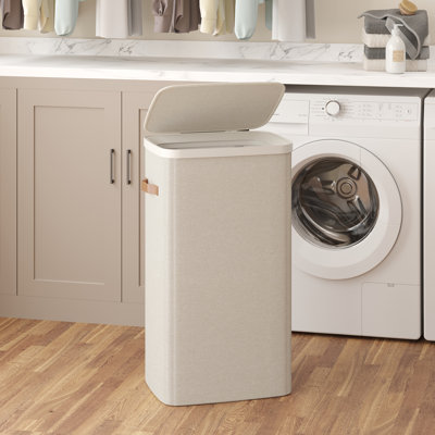 Laundry Basket, 26.4 Gal. Laundry Hamper, Easy Assembly, With Lid And Handles, Removable Liner, 16.5 X 12.6 X 29.5 Inches