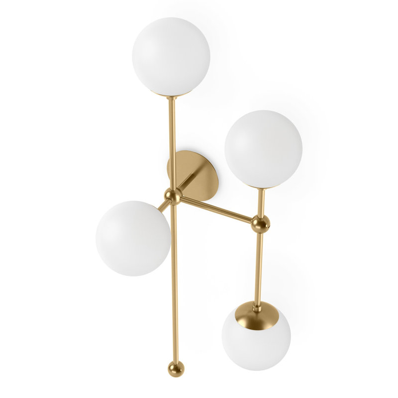 Armstrong 4 - Light Armed Sconce, Burnished Brass, Opal Matte, Right