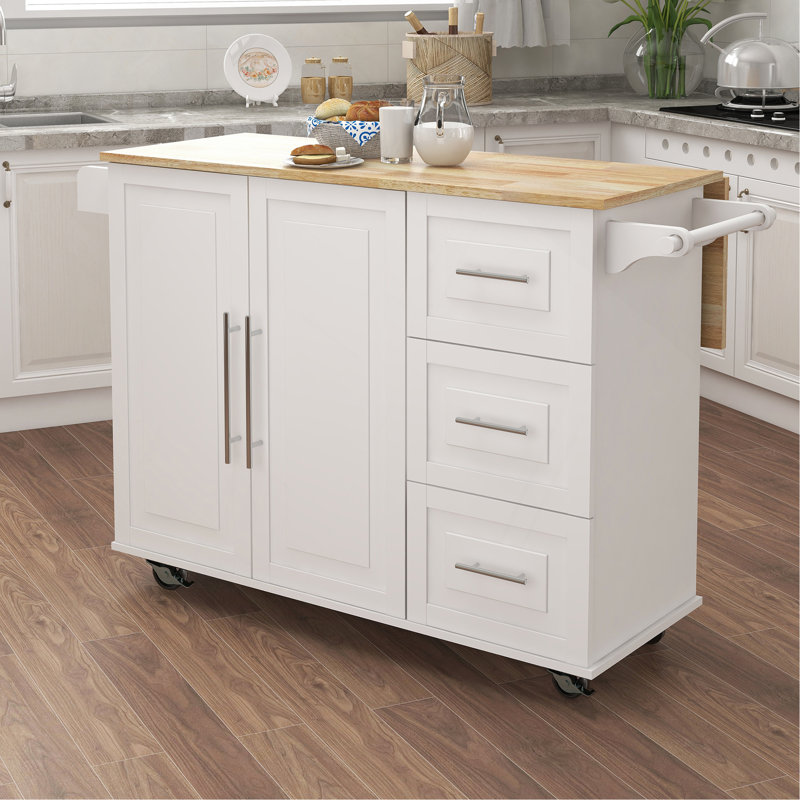 Îlot de cuisine polyvalent avec de multiples fonctionnalités pour une expérience de cuisson améliorée, Blanc